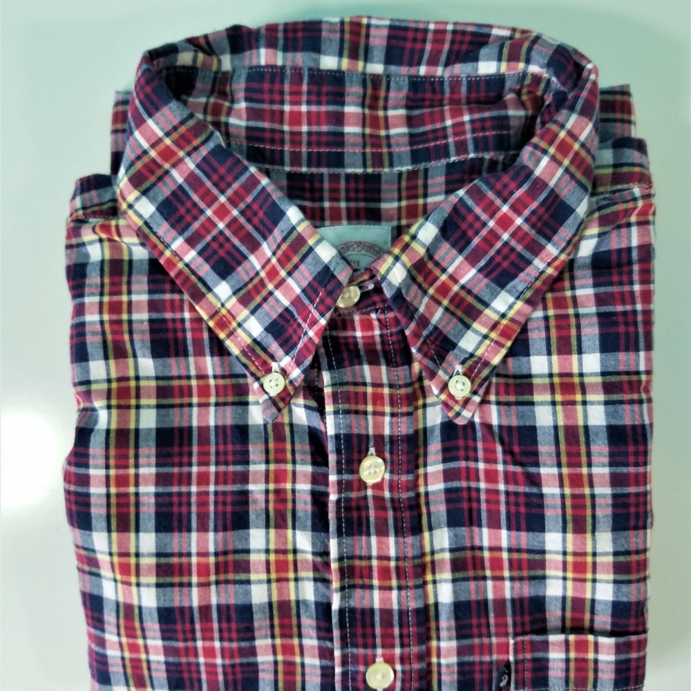 Brooks Brothers SS Madras Shirt Size XL